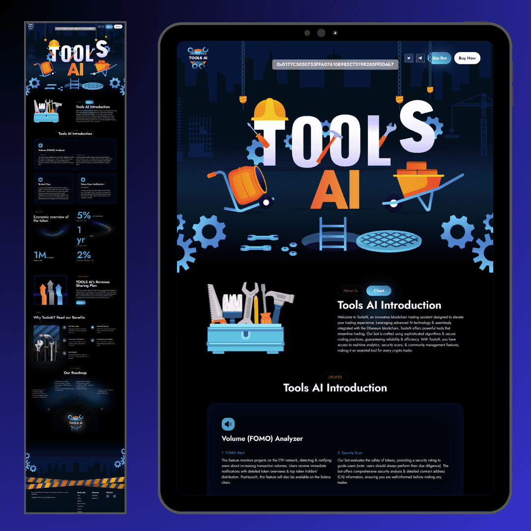 Tool Ai Landing Page UI Creation