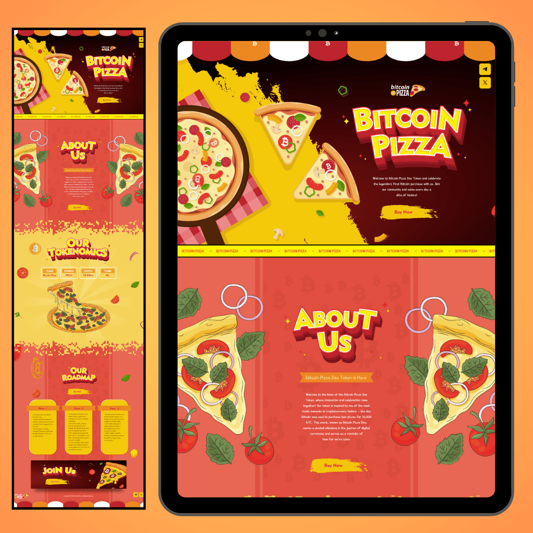 Pitcoin Pizza Landing Page
