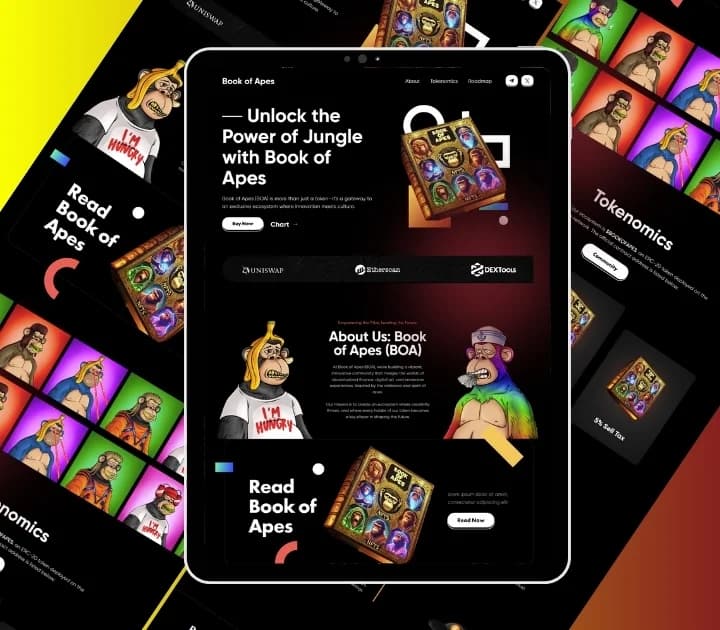 Book Of Apes Meme Coin Website